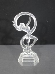 RCR Italy Crystal Art Deco Style Dancer Sculpture  11' H  Made In Italy Figural Glass