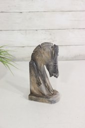 Carved Stone Horse Head Sculpture  Abstract / Modernist Style  7' H