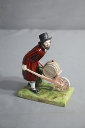 Vintage Painted Porcelain Wine Seller Figurine