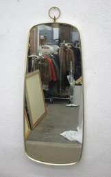 Vintage Mid-Century Modern Brass Framed Wall Mirror  39 X 15