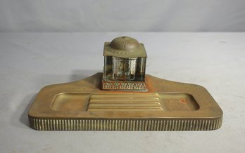 Vintage Brass Inkwell