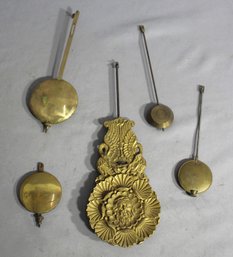 Group Of 5 Antique Clock Pendulum