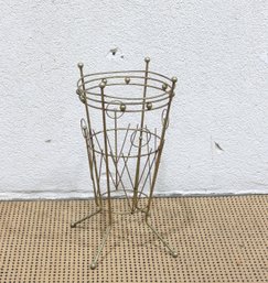 Vintage Mid Century Modern Brass Umbrella Stand  Atomic Style  21'H X 10' Round