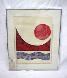 Limited Edition Abstract Etching By J.M. Pichhadze  31/150  22.5 X 18  Framed