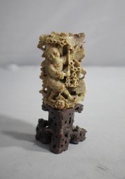 Asian Soapstone Carving: 'Scholar's Meditation'