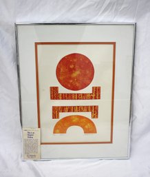 Limited Edition Abstract Etching By J.M. Pichhadze  20.5 X 16  Framed