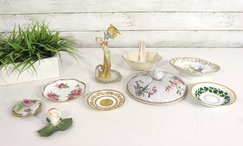 Mixed Group Lot Of Decorative Porcelain & Ceramic Items  Plates, Covered Dish, Figurine & More