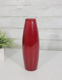 Tall Red Ceramic Vase  Glossy Modern Decorative Vase  11' Tall