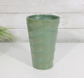 Bauer Pottery Madagascar Vase  Green Ceramic  Medium 8' Tall  Bauer Los Angeles