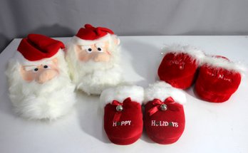 Festive Holiday Slippers - Santa, Naughty Or Nice, And Happy Holidays Styles-NEW