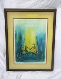 Limited Edition Signed Joseph Kossonogi Print  139/150  26 X 20  Framed