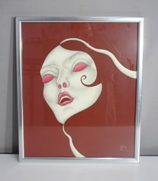 'Ethereal Expression'  Framed Surrealist Artwork By K. Aitz (19' X 16')