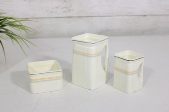 Art Deco Foley Bone China Cube Tea Set  Stoniers Liverpool  Teapot, Sugar & Creamer