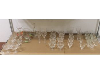 Shelf Lot Of Decorative And Functional Glassware - Varied Type, Use, Style