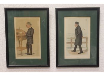 'Sir Francis Knollys' & 'Brighton' Pair Of Vincent Brooks, Day & Sons, VINTAGE  SPY PRINTS