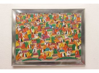 Ernst Laurent - Archetypal Market Scene - Haitian Nave Art