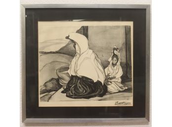 Pablo O'Higgins 'Dos Mujeres Alt.'   Reproduction Of Signed Lithograph, Reproduction