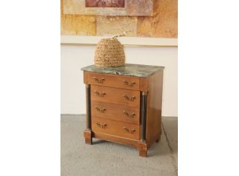 Empire Revival Style Chest Of Drawers - Italian Green Marble Top