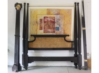 The Monumental OG Four-Poster Mack Daddy Of All Beds Ever - And Its King Size With Elegant Cane Headboard