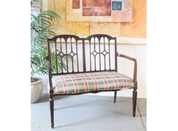 Aristocratic Edwardian Style Mahogany Salon Settee