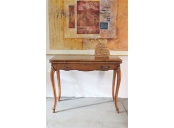 Queen Anne Style Mahogany Extendible Console To Dining Table