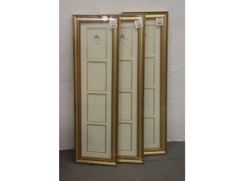 Three NEW Quadruple Vertical Picture Frames, Gold Bead Gilt Style Frames