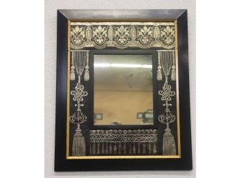 Framed Fabulous Art Nouveau Gold On Black Celtic Graphic Embossed Border. Oh, Yeah There's A Mirror In Middle