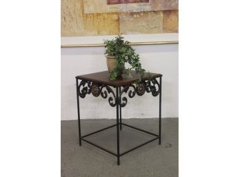 Decorative Tuscan Scroll Square Side Table