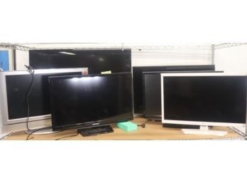 Shelf Lot Of TVs-Samsung ,LG, Toshiba, Panasonic