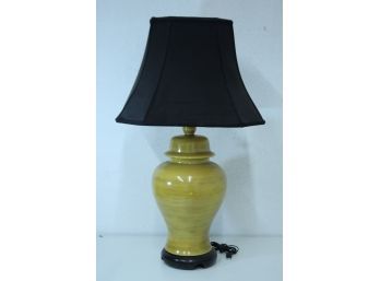 So Posh, So Hollywood Regency: Ginger Temple Jar Lamp In Chartreuse And Black With Transitional Bell Shade