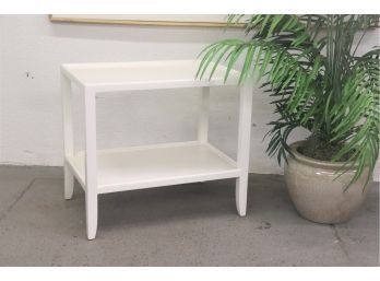 White On White Two Tier Side Table - Parsons Influence
