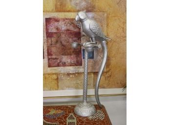 Polly Want Some WD-40?  - Grape Stealing Silver Parrot On Roost Stand - 35'Tall
