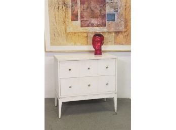 Kroehler Custom Crafted Six-panel Two Drawer White Grrove Dresser