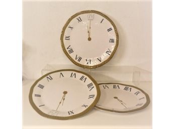 It's Brunch O'clock: Three (3) Shiny & Bright Decorative Clock Platters -18.5' Round