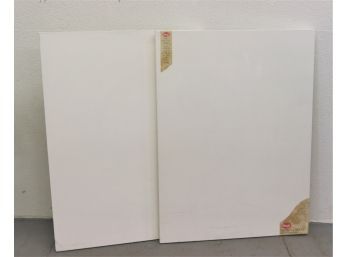 Blank Canvases!  Pair Of Unused Artists' Canvases, Medium Texture Cotton Duck On Kiln-dried Stretchers