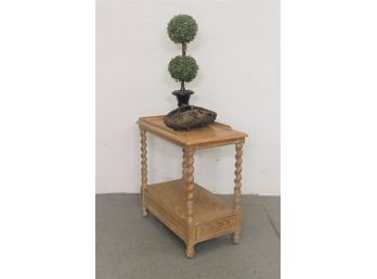 Artfully Antiqued Barley Twist Two Tier Side Table