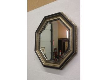Beveled Octagonal Wall Mirror With Ornate Geometric Frame