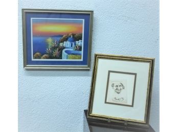 Limited Edition Charles Bragg - The Night Nurse #57/150 & Santorin Sunset In Technicolor, Signed