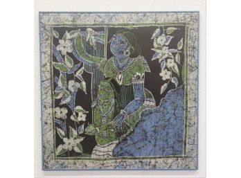 Pattachitra Inspired Framed Wall Hanging - Mother, Child, Flowers