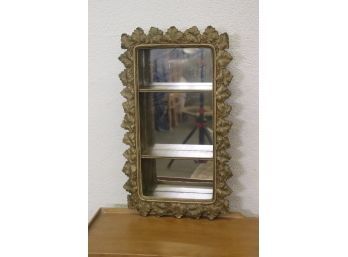 Fancy Three Shelf Mirror With Ivy Molded Gesso Surround