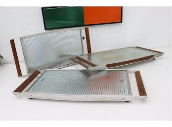 Three Vintage Salton Hot-Trays - Wood Handles - Only Two Power Cords