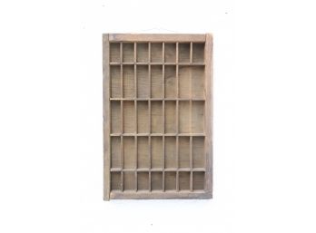 Vintage Wooden Printer's Typeface Slatted Box - Hand Labelled For 48pt Onyx Italic Caps