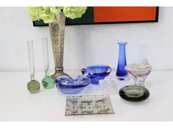 Group Lot Of Funky, Chunky, Bubbly, Freeform Glass Pieces