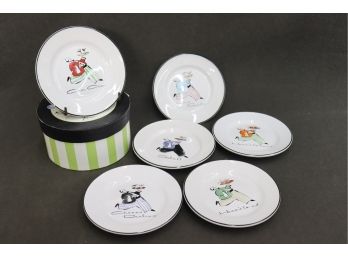 Cheers Darling, Set Of Six Bread Plates, Rosanna - With Box