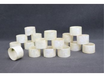 18 Vintage Abalone Shell Napkin Rings - Made In Philippines