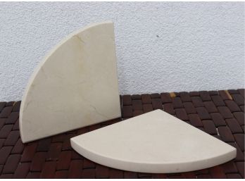 Two Beige/Ivory Natural Stone Corner Rounds