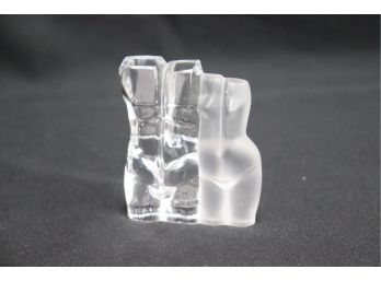 'A Man And A Woman' Crystal Sculpture By Maurice Legendre For Daum France