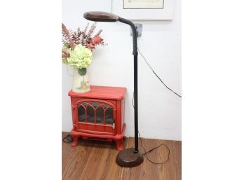 Brown Faux Grain Finish Verilux Natural Spectrum Gooseneck Floor Lamp