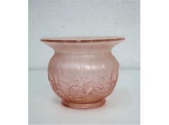 Wild Rose Pattern Opalescent Pink Glass Vase