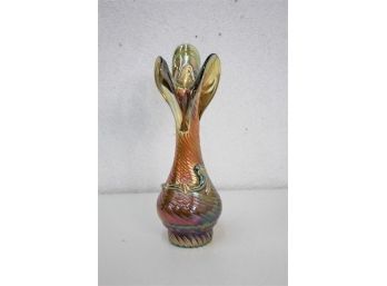 Spectacular Polychrome Iridescent Glass Artful Calla Lily Twist Vase